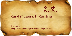 Karácsonyi Karina névjegykártya